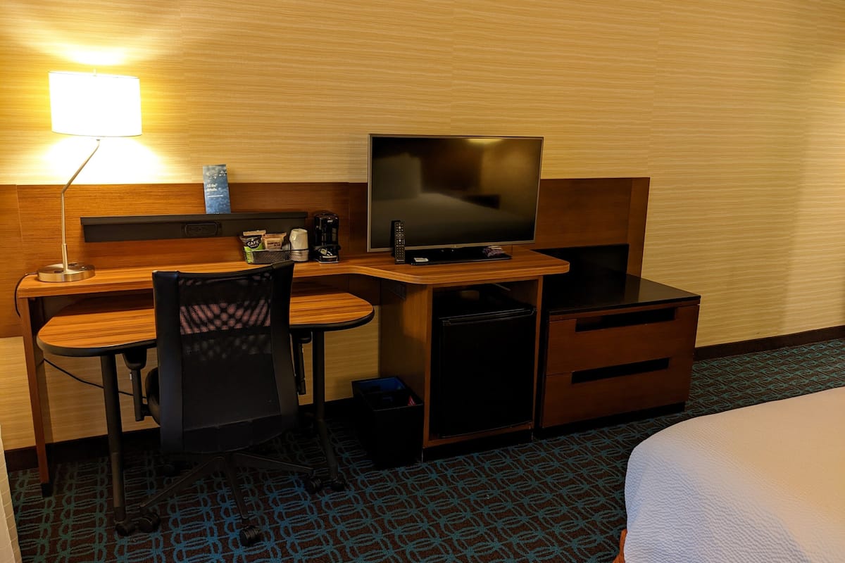 In-room safe, desk, laptop workspace, iron/ironing board
