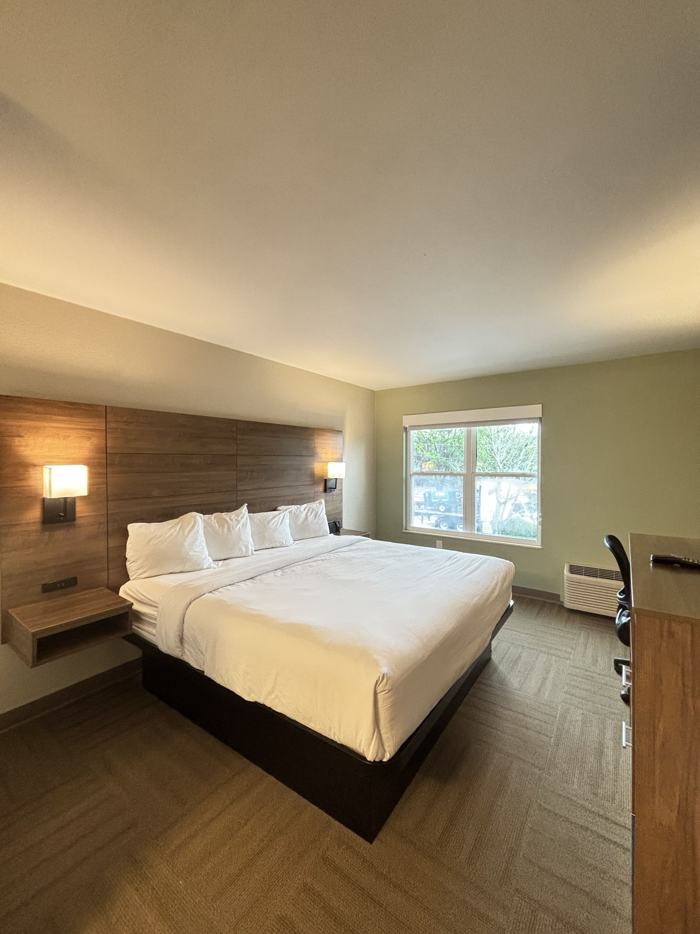 desk, blackout curtains, iron/ironing board, free wifi