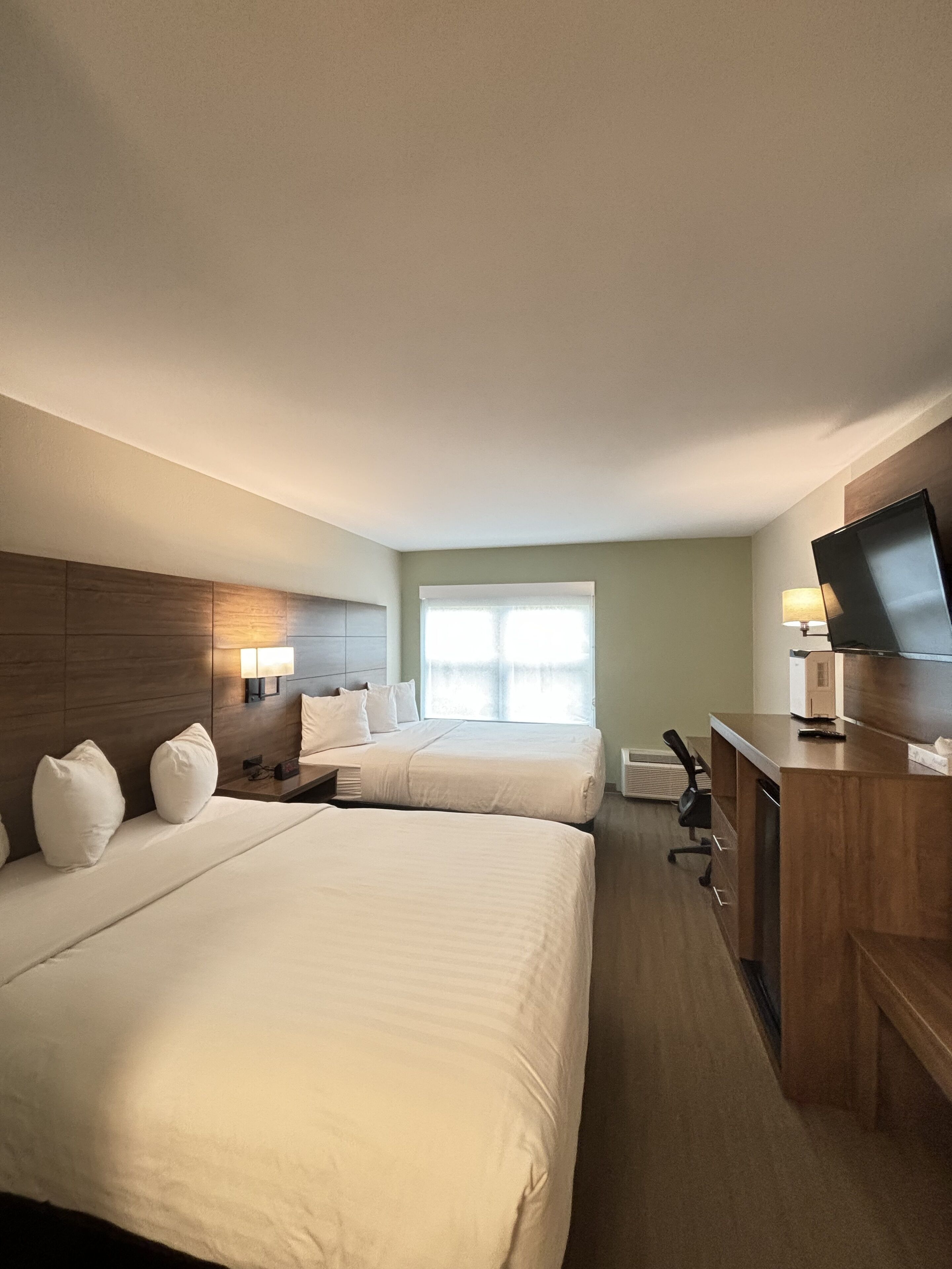 desk, blackout curtains, iron/ironing board, free wifi