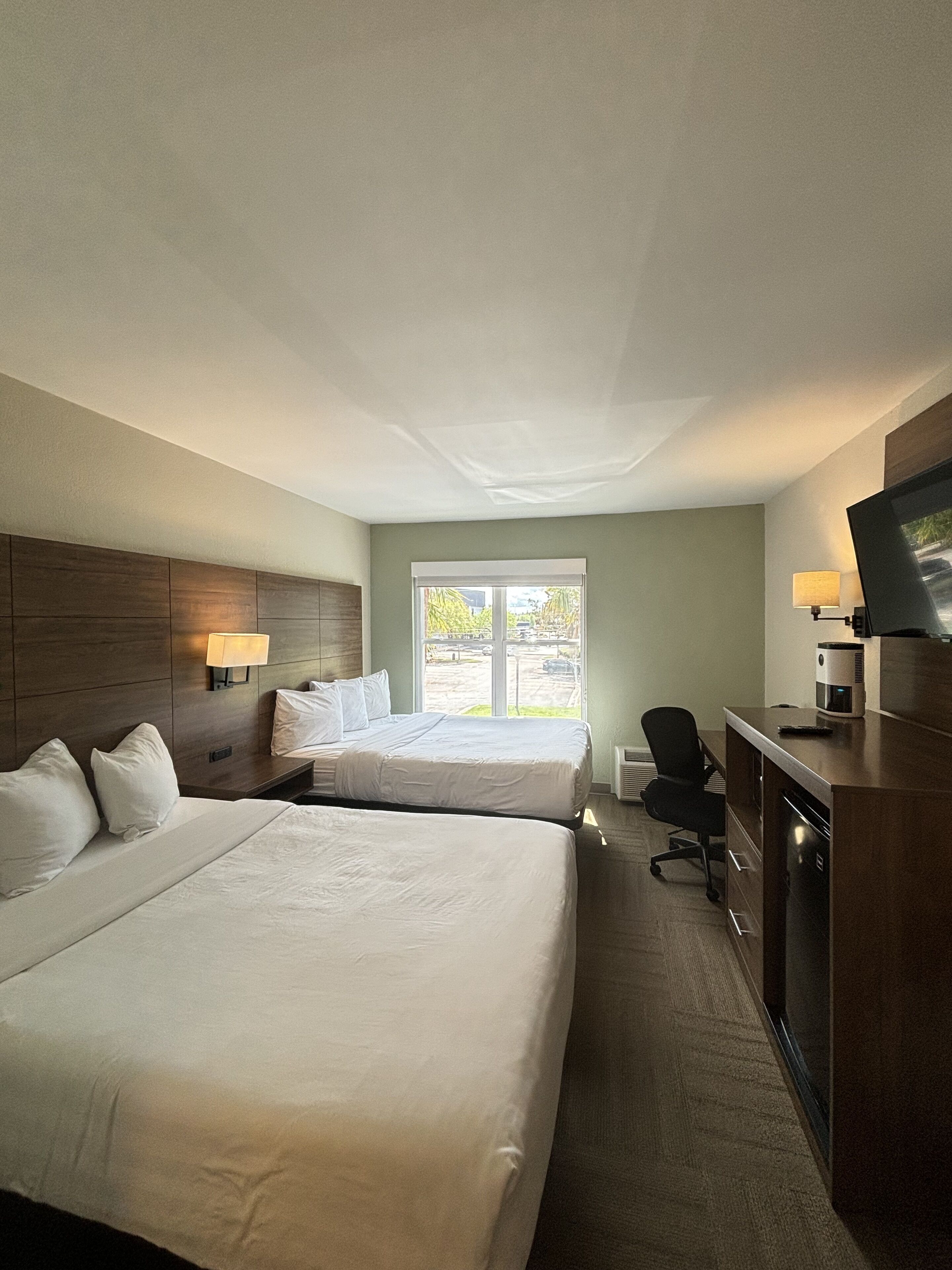 room, 2 double beds, non smoking | desk, blackout curtains, iron/ironing board, free wifi