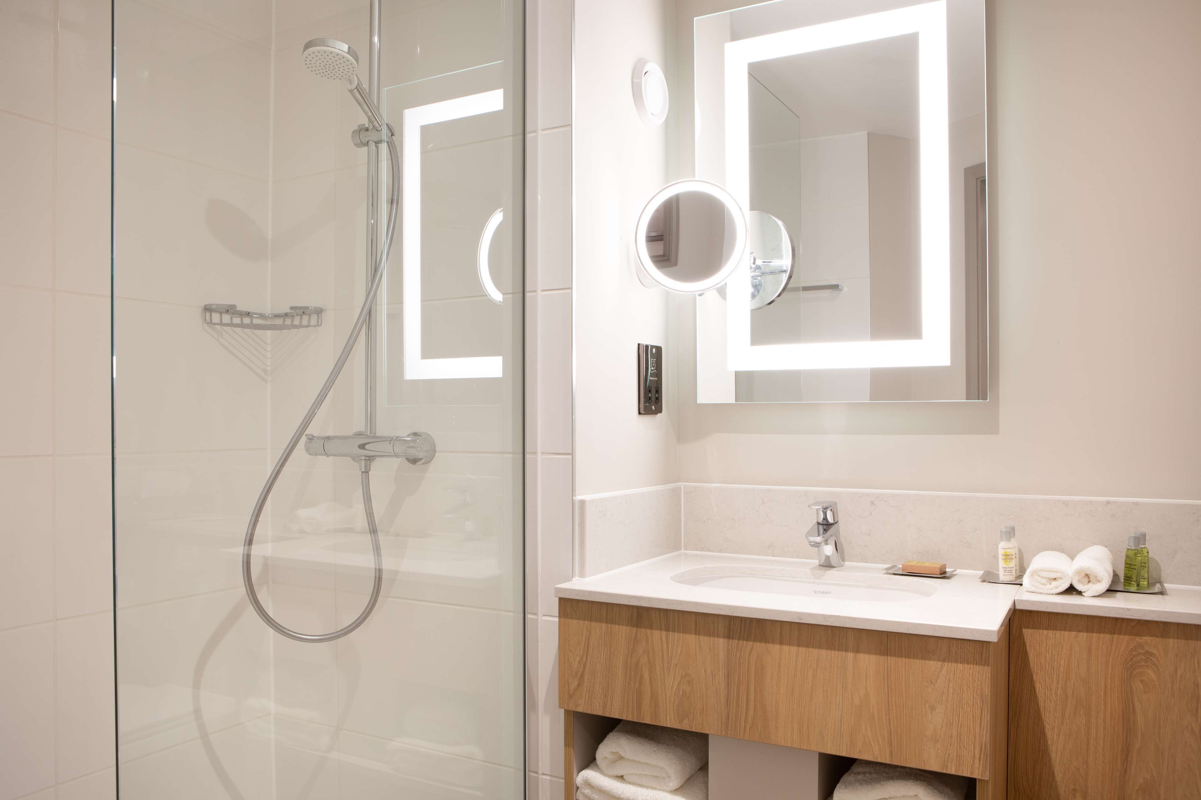 junior suite, 1 king bed, non smoking | bathroom shower