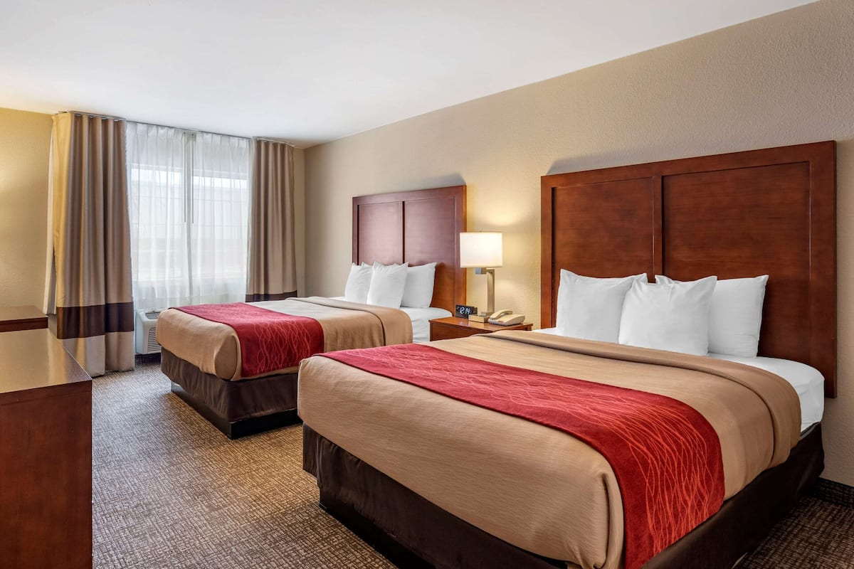 Standard Room, 2 Queen Beds, Non Smoking | Iron/ironing board, free cribs/infant beds, rollaway beds, free WiFi