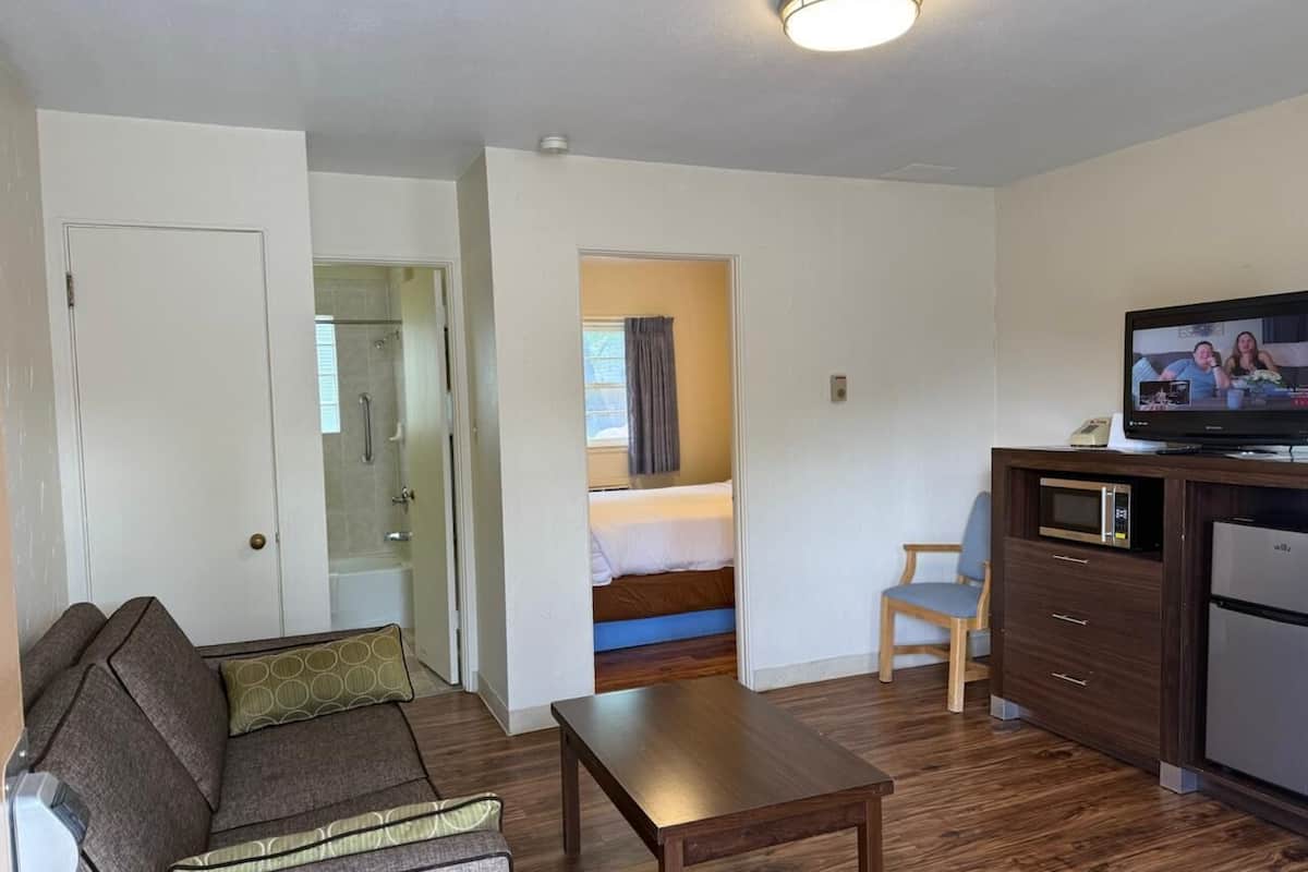 Standard Suite, 1 Queen Bed | Living area | TV