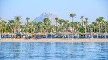 Private beach, sun loungers, beach umbrellas, beach towels