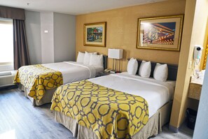 Room, 2 Full Beds, Non Smoking | Pillowtop beds, desk, iron/ironing board, free cribs/infant beds