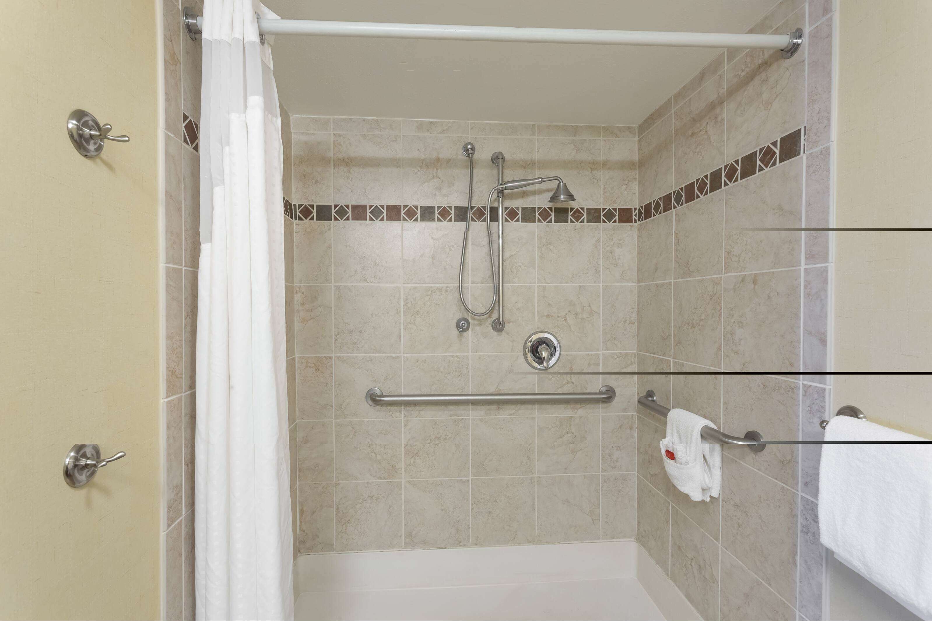 free toiletries, hair dryer, towels