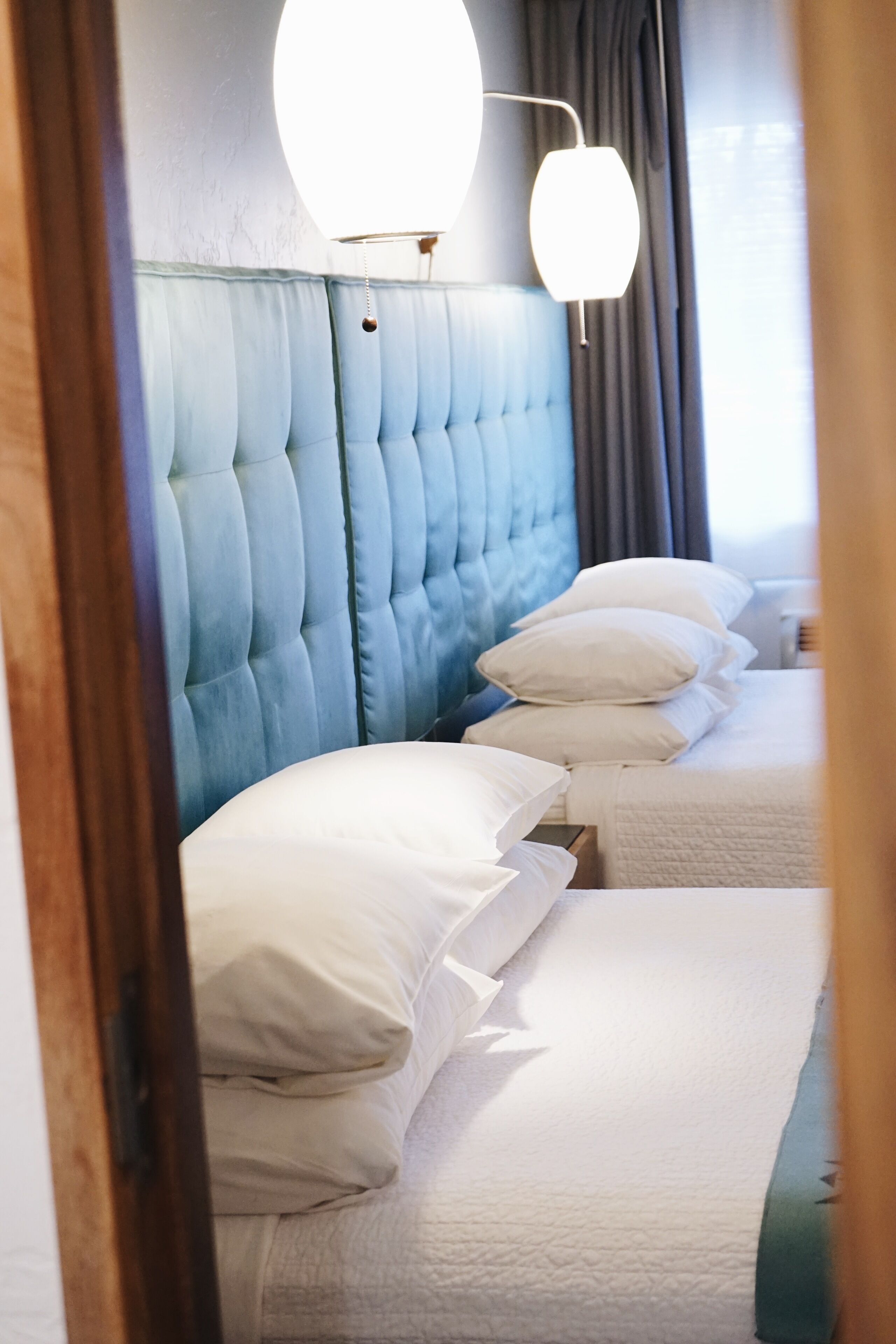 design room, 2 queen beds | premium bedding, pillow-top beds, in-room safe, laptop workspace