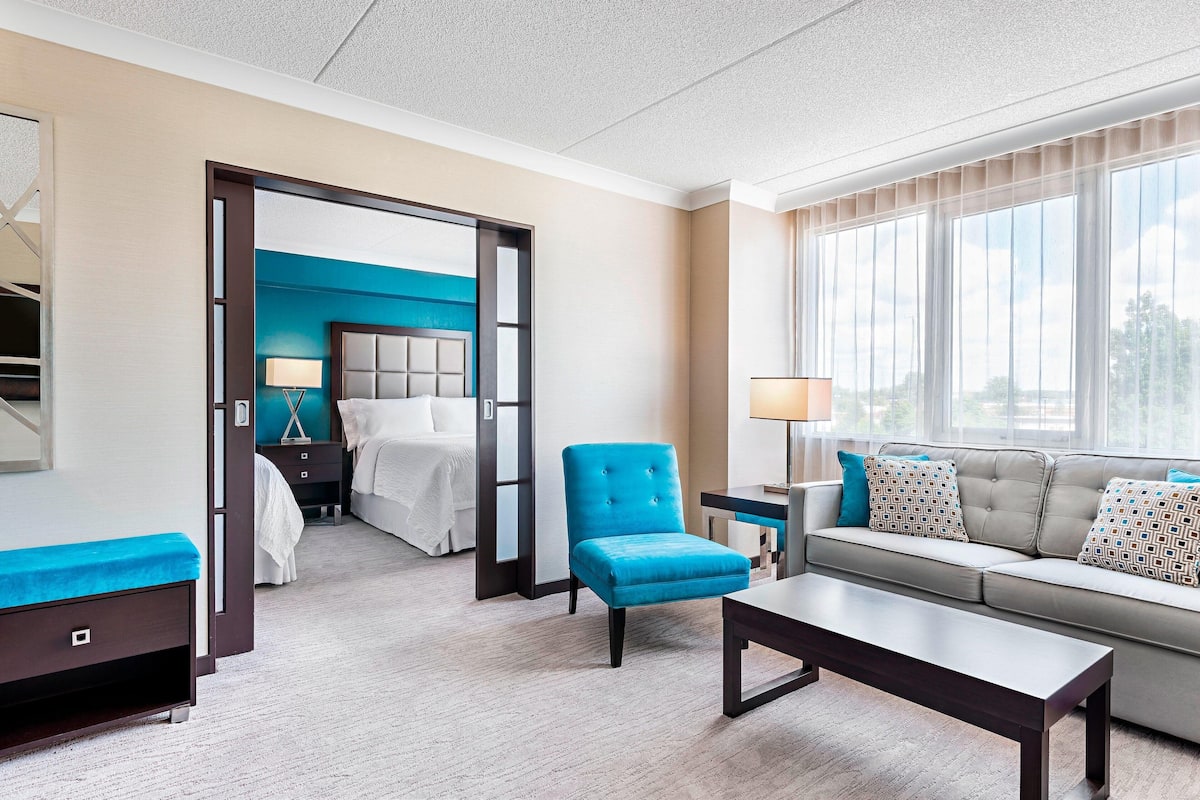 Suite, 2 Double Beds, Tower | Living room | Flat-screen TV, pay movies