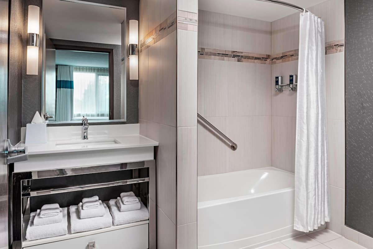 free toiletries, hair dryer, towels, soap