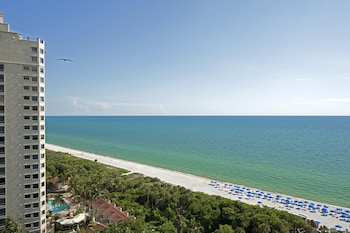 Hotel room view looking out at The Ritz-Carlton, Naples