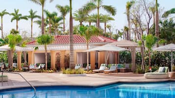 2 outdoor pools, pool umbrellas, pool loungers