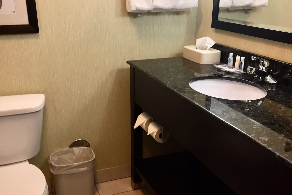 free toiletries, hair dryer, towels, soap