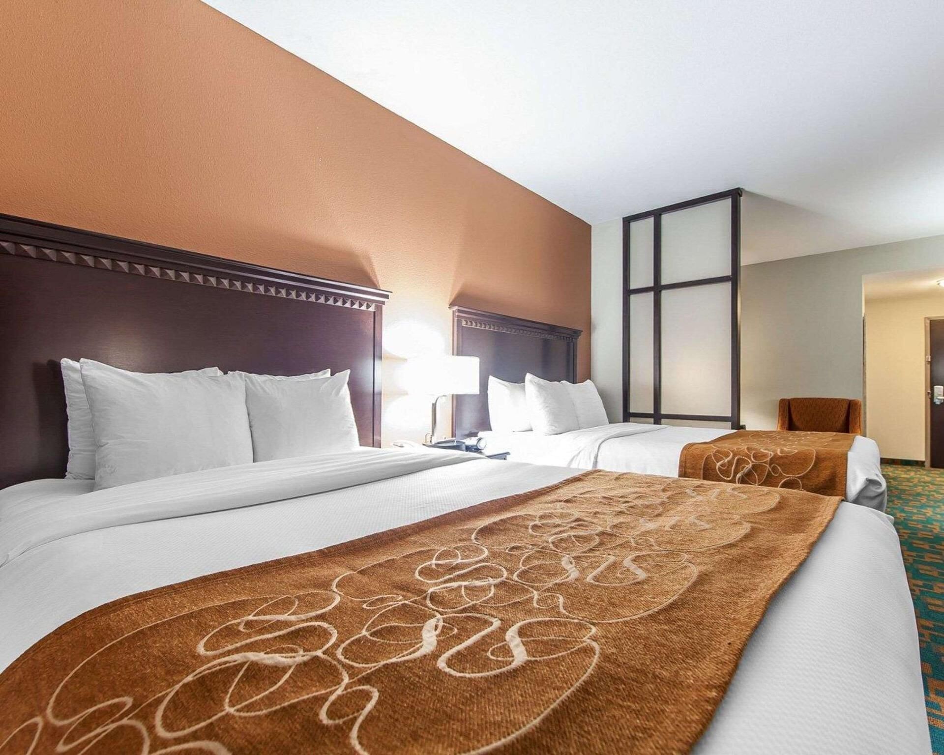 Premium bedding, desk, blackout drapes, iron/ironing board