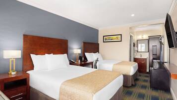 Room, 2 Double Beds, Non Smoking | Soundproofing, iron/ironing board, free WiFi, bed sheets