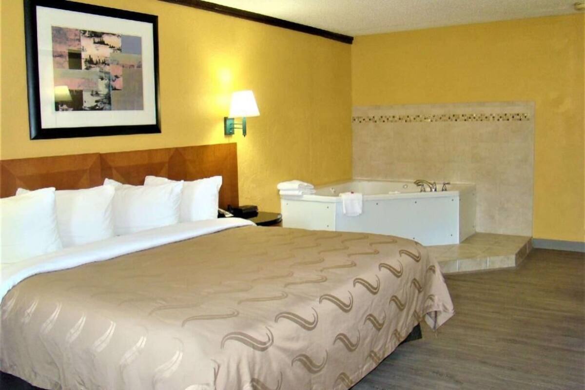 In-room safe, desk, laptop workspace, blackout drapes