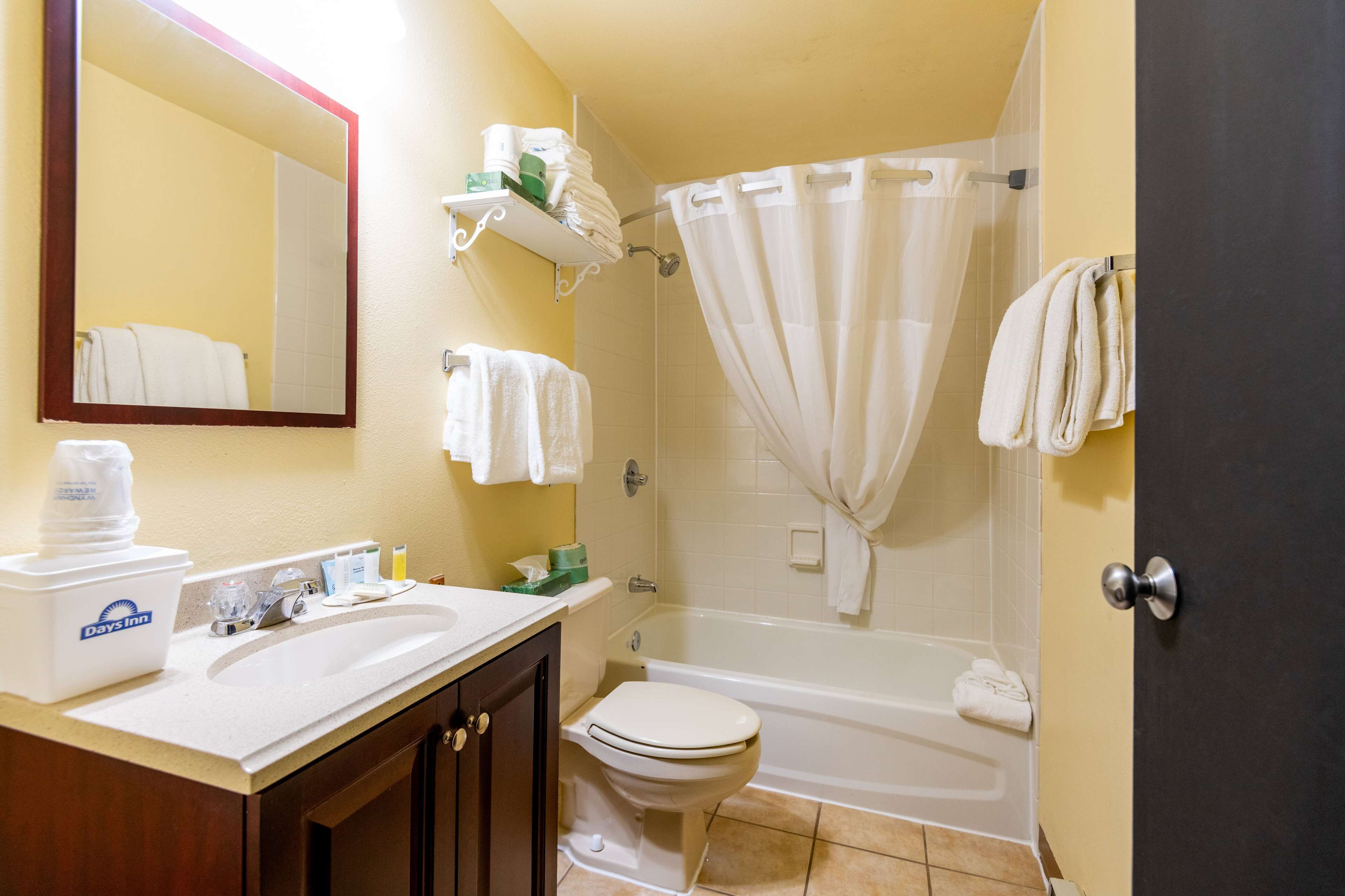 free toiletries, hair dryer, towels