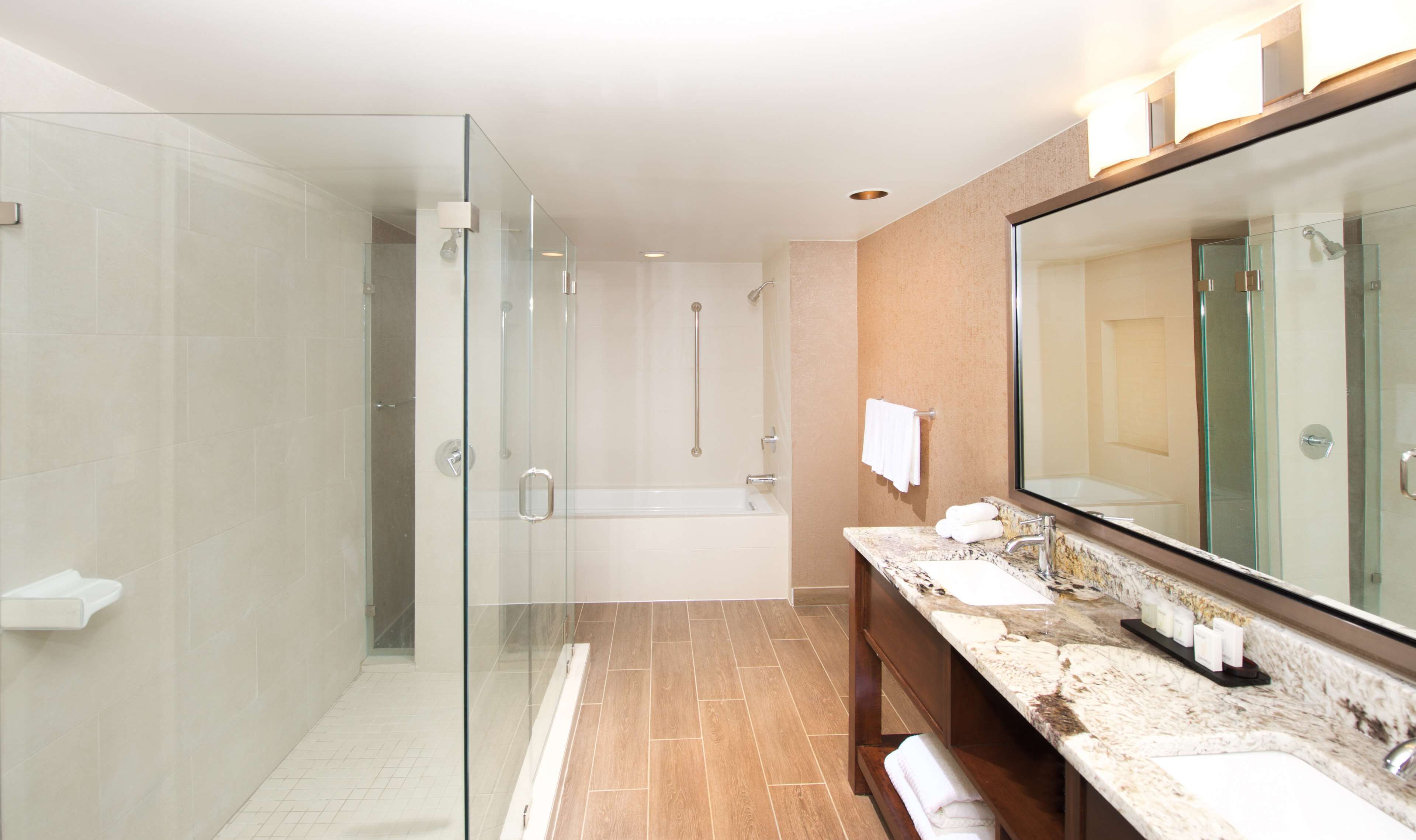 suite, 1 bedroom | bathroom | combined shower/bathtub, free toiletries, hair dryer, towels