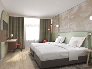 Newly Renovated Privilege Double Room with 1 Double Bed | Hypo-allergenic bedding, in-room safe, desk, laptop workspace - Fora Hotel Hannover by Mercure (Hannover)