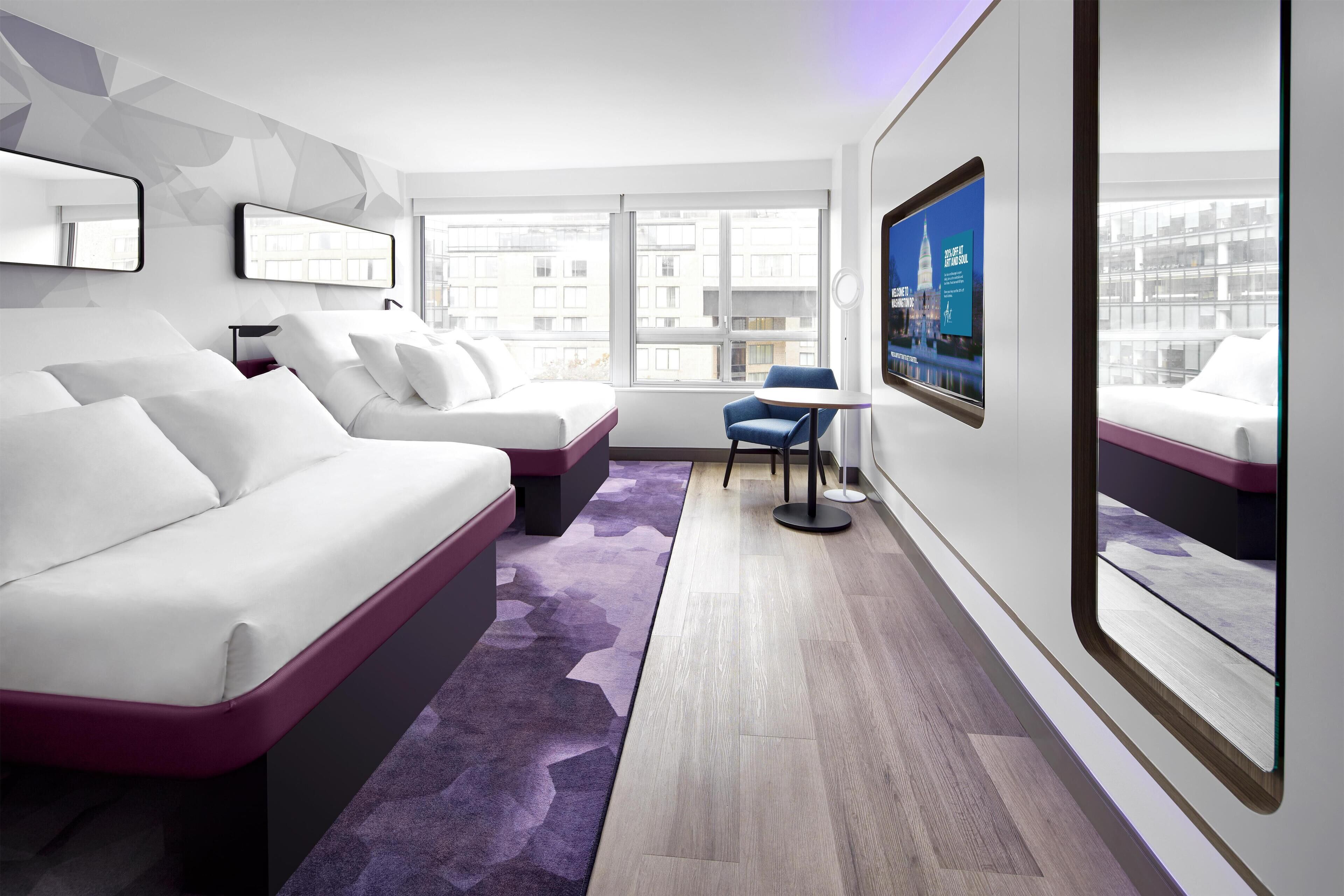 First Class Two Queens View | Premium bedding, in-room safe, desk, laptop workspace