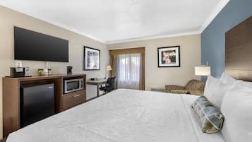 Standard Room, 1 King Bed, Non Smoking, Refrigerator & Microwave | Pillowtop beds, desk, laptop workspace, blackout drapes