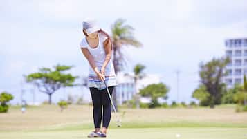 Enjoy a round of golf with a clear view of the well-maintained green.