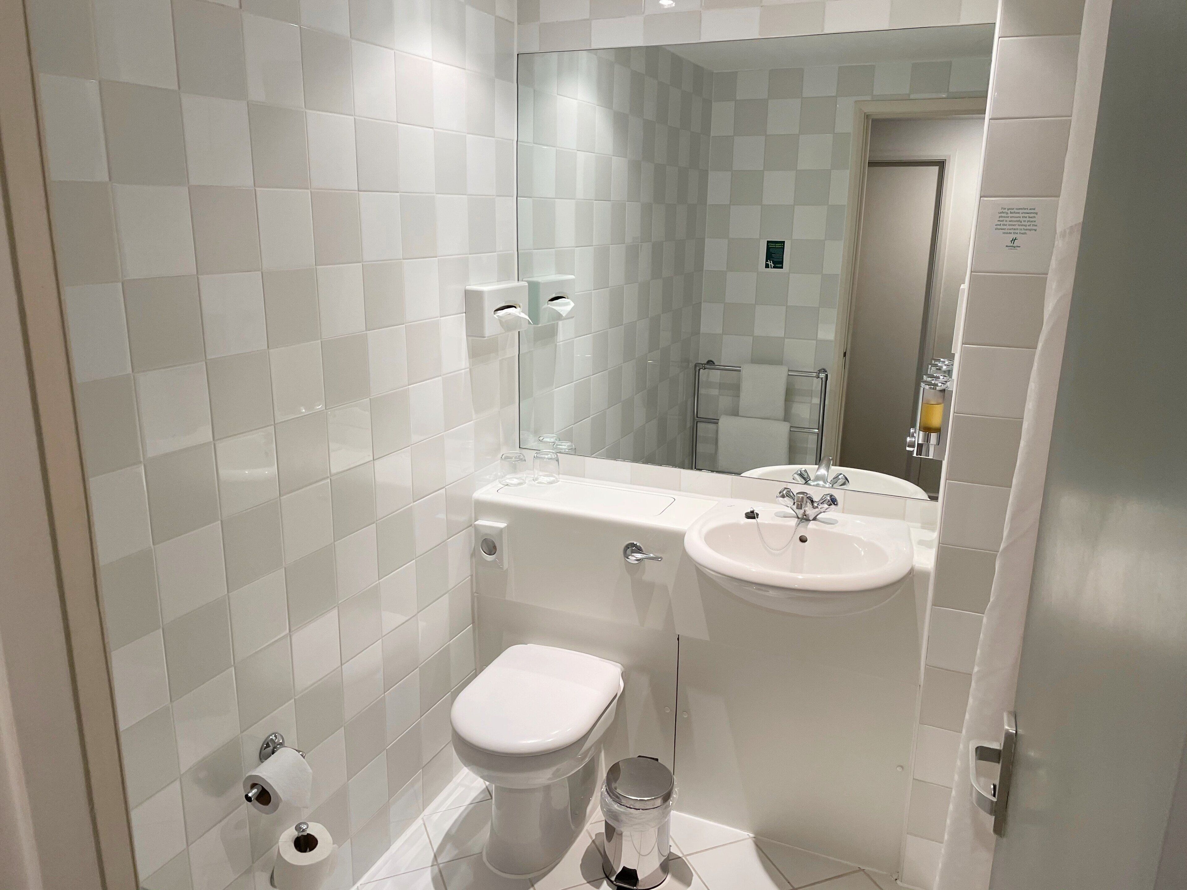 shower, eco-friendly toiletries, hair dryer, towels