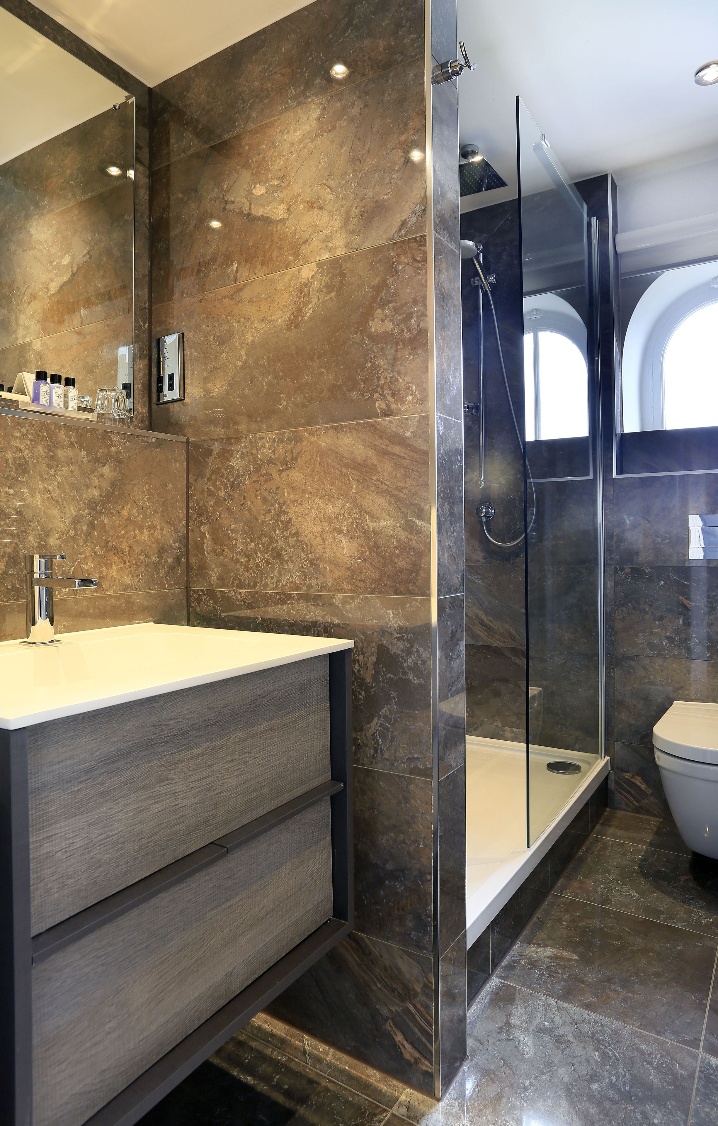 free toiletries, hair dryer, slippers, towels