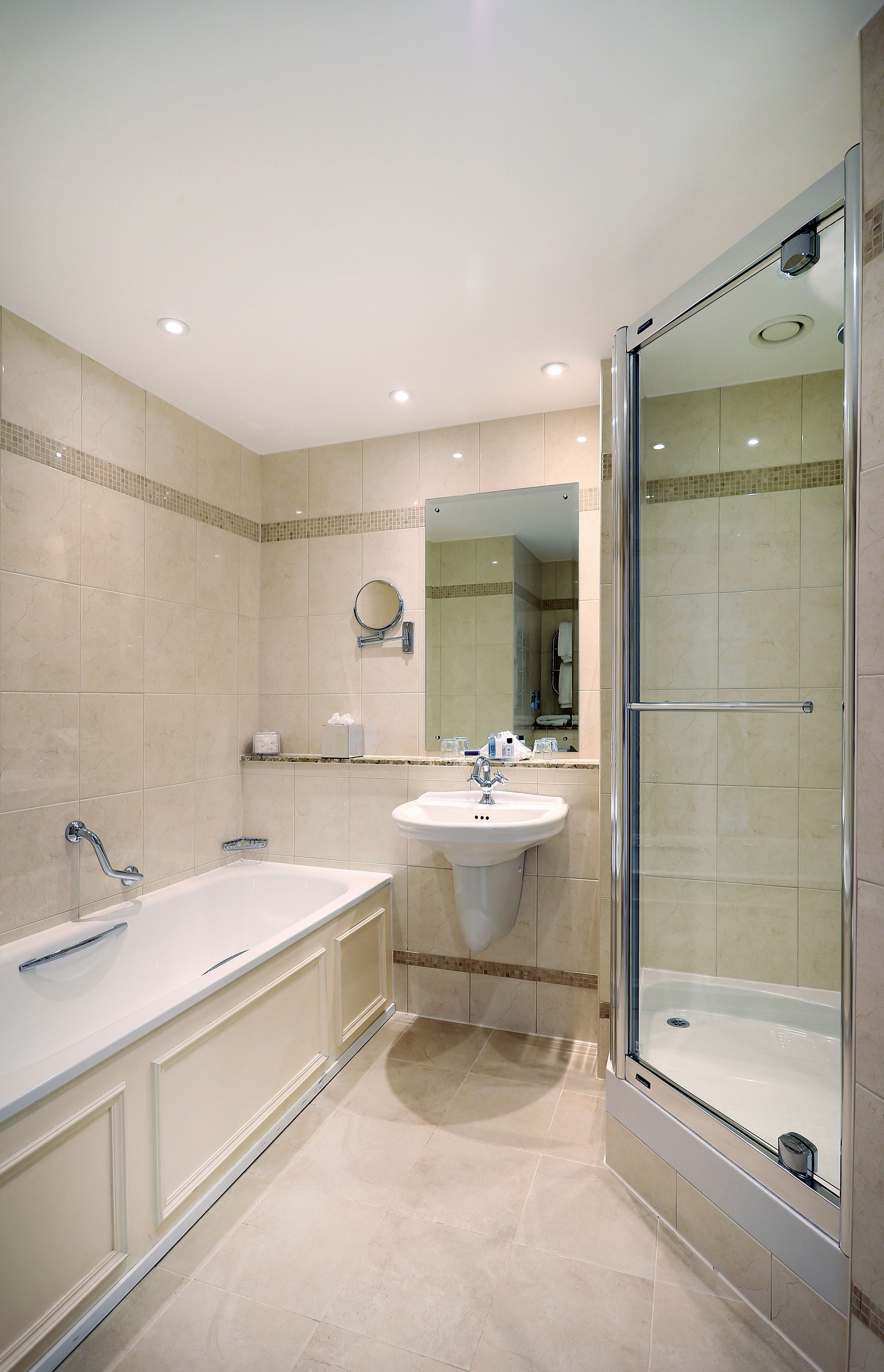 free toiletries, hair dryer, slippers, towels