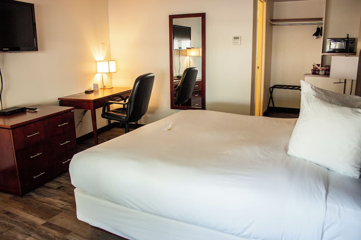Pillow-top beds, desk, laptop workspace, iron/ironing board