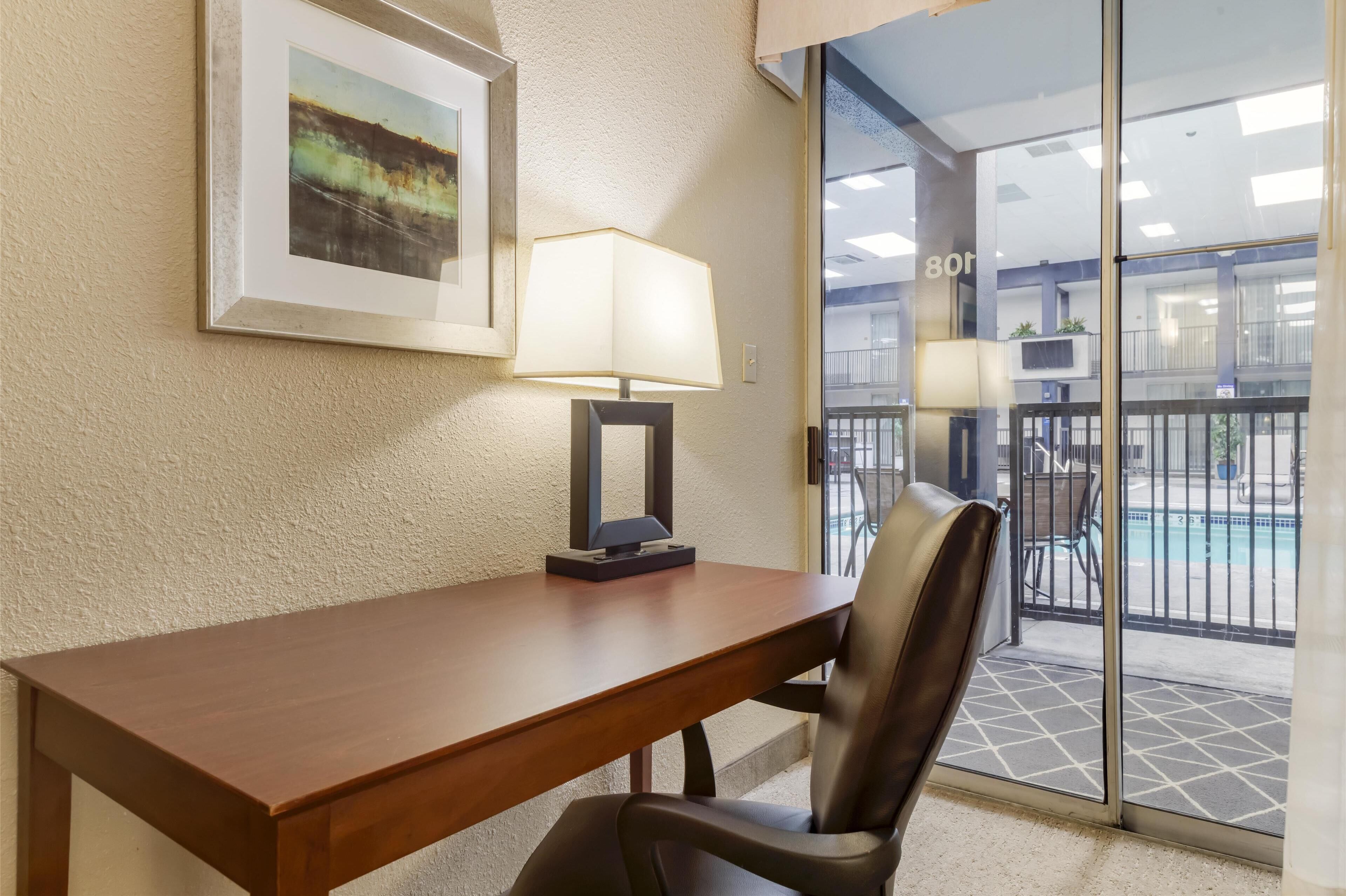 standard room, 2 queen beds, patio, poolside | individually furnished, desk, blackout curtains, iron/ironing board