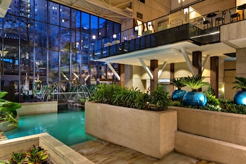 View from property looking out at Hyatt Regency San Antonio Riverwalk