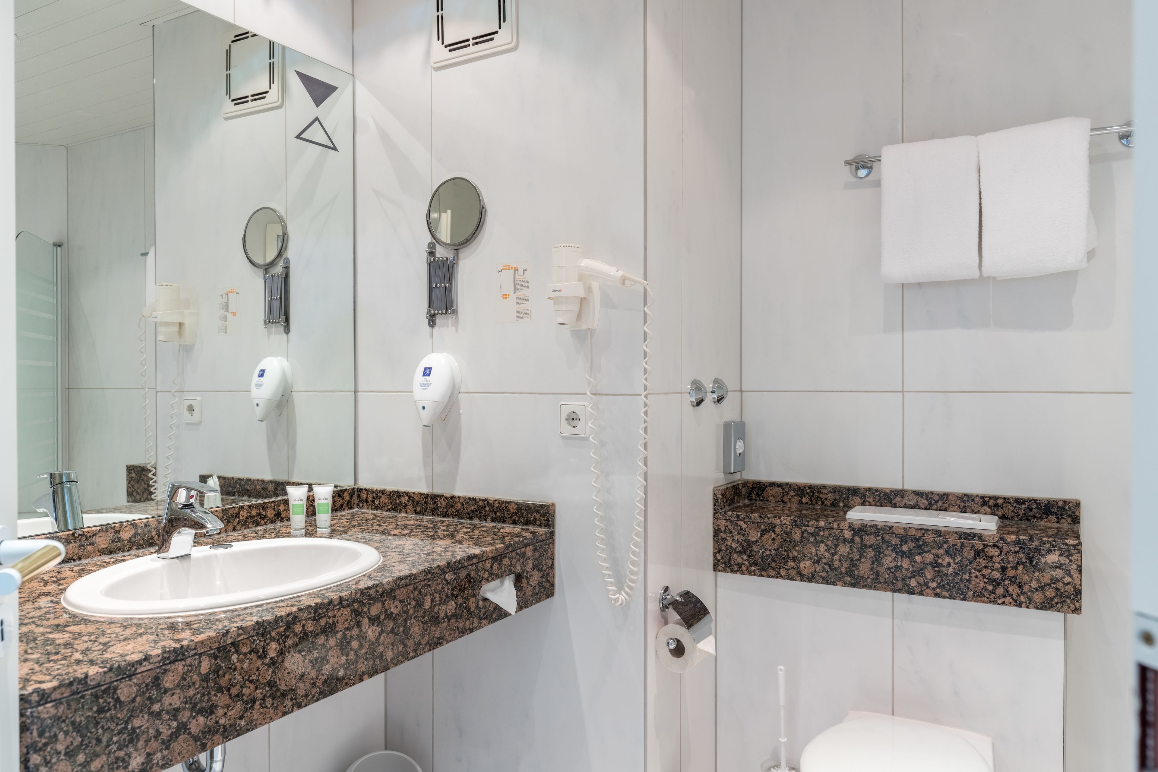 superior double room, balcony | bathroom | hair dryer, towels