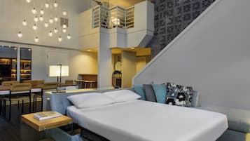 Premium bedding, down comforters, pillowtop beds, in-room safe