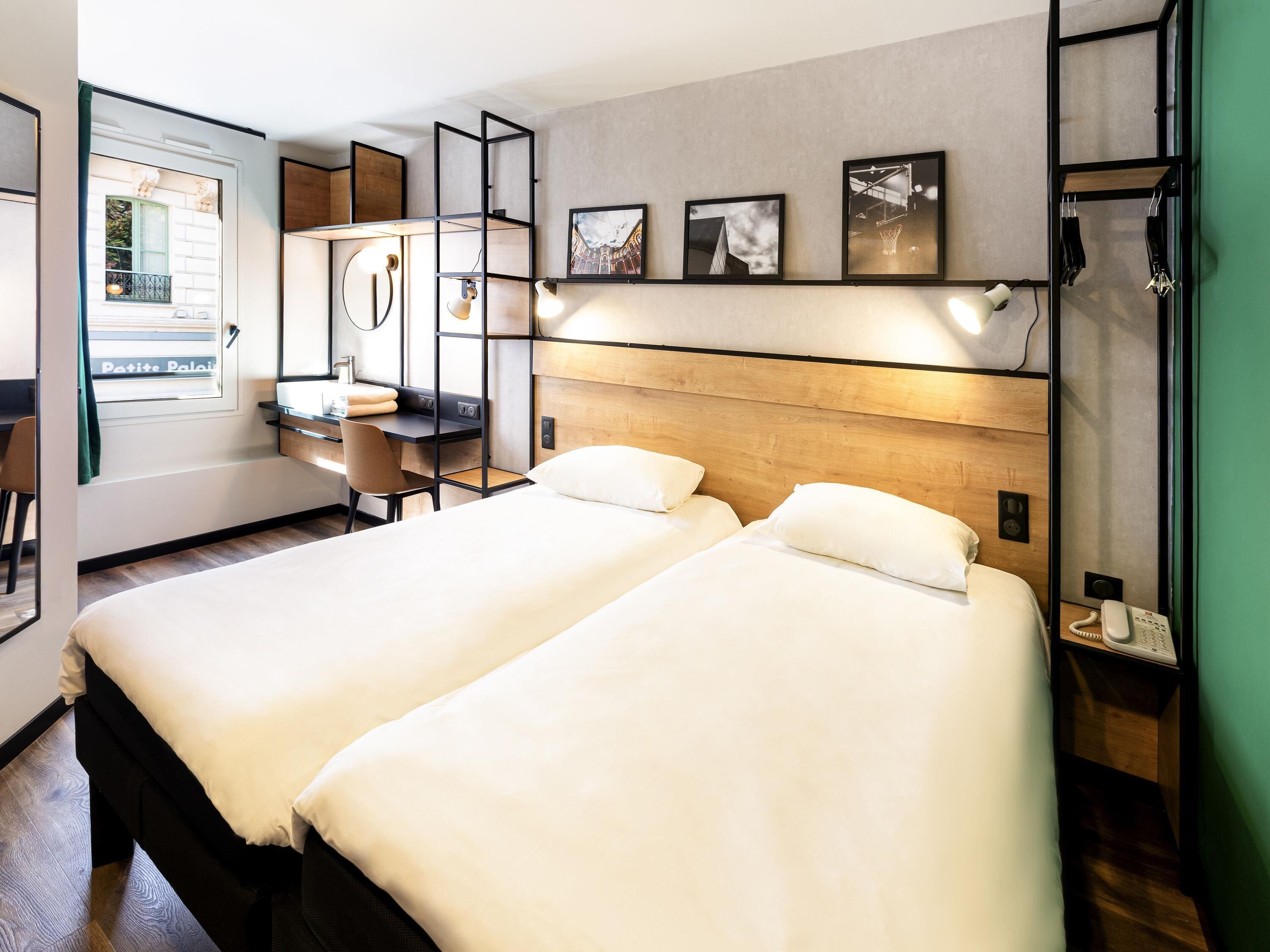 Standard Room, 2 Twin Beds | In-room safe, desk, blackout drapes, soundproofing