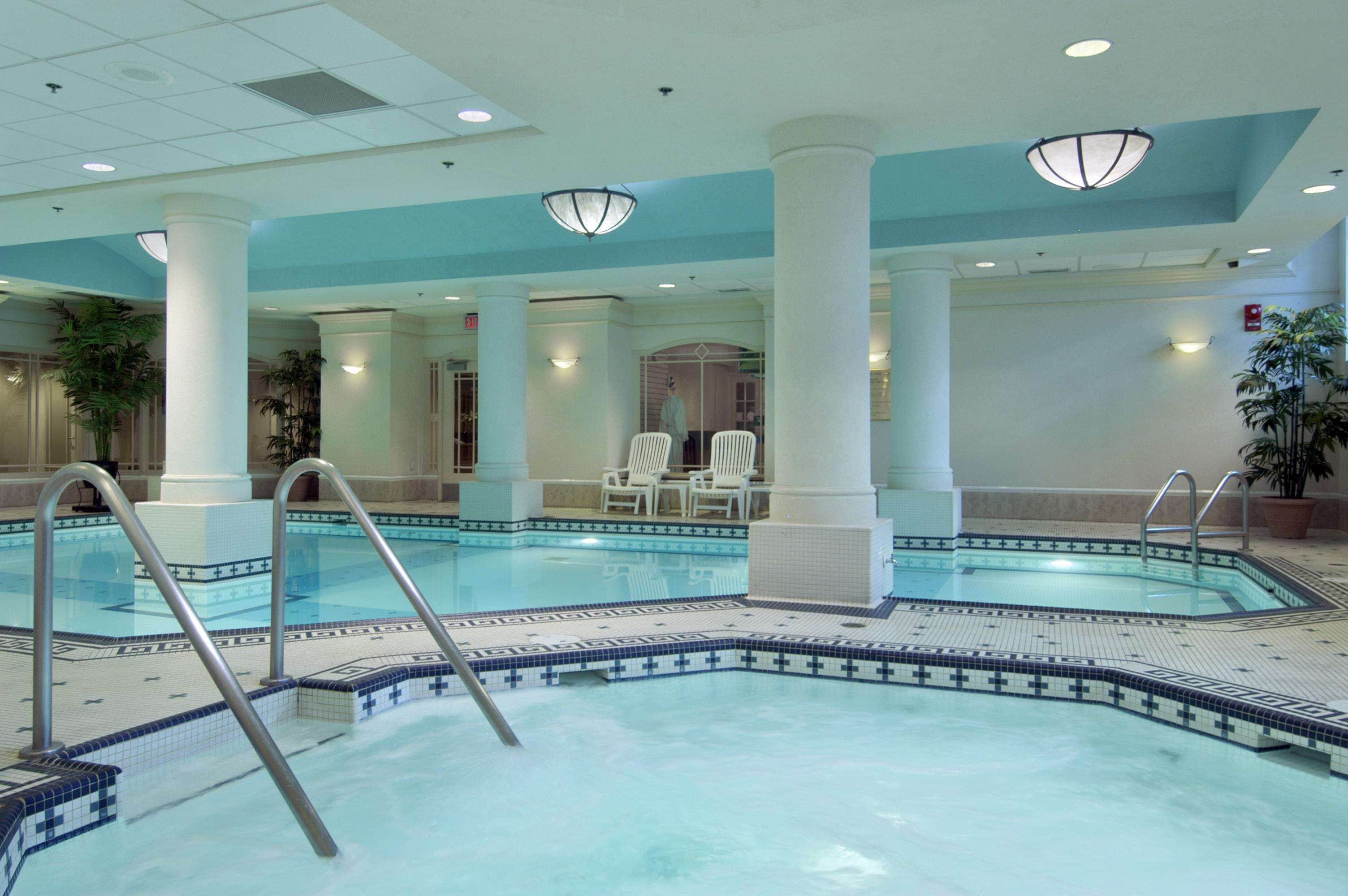 indoor pool, pool loungers