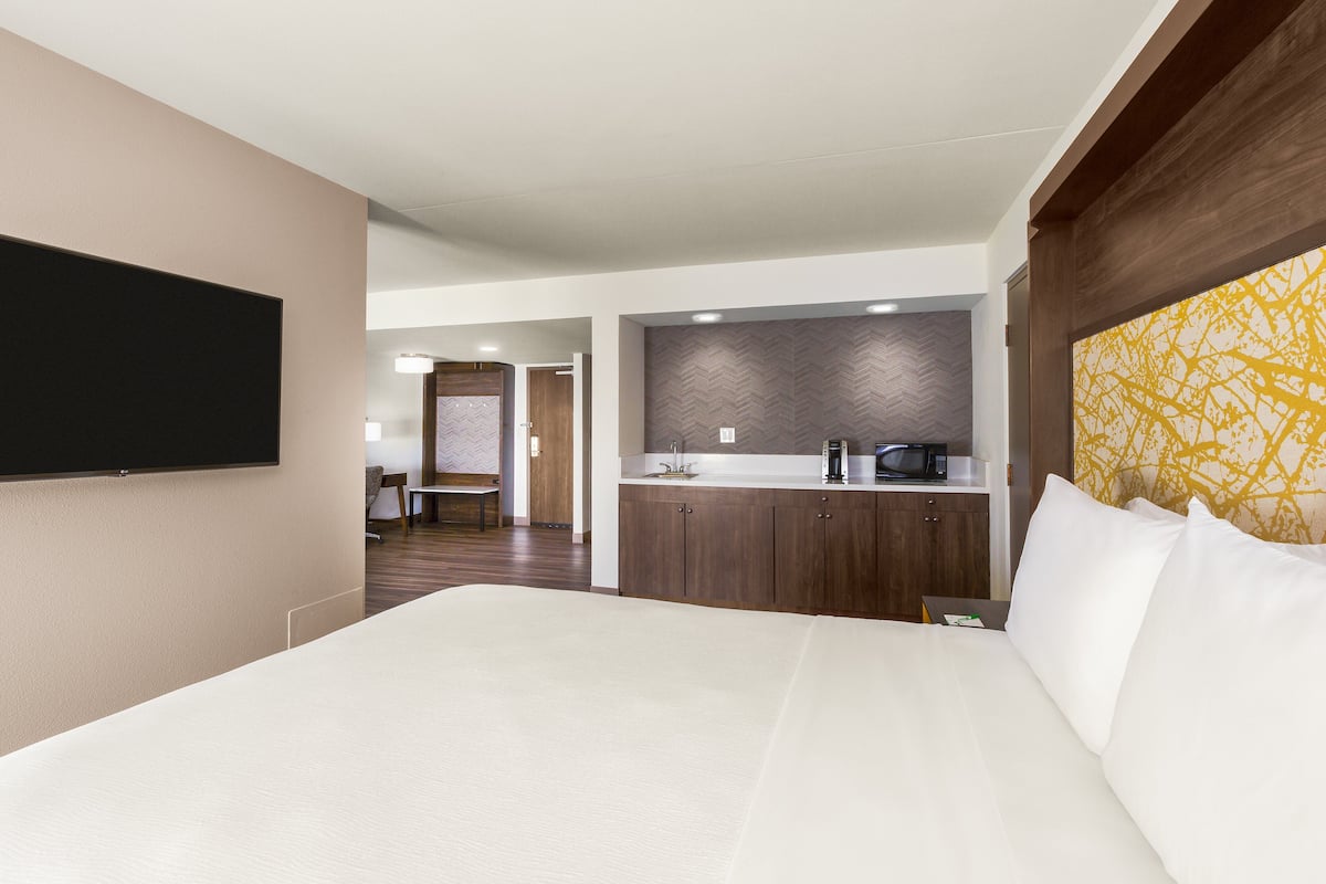 Suite, 1 King Bed with Sofa bed | Desk, laptop workspace, blackout curtains, iron/ironing board