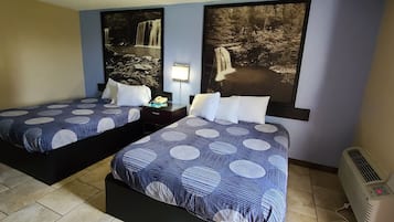 Desk, free WiFi, bed sheets