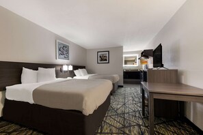 1 bedroom, premium bedding, laptop workspace, iron/ironing board