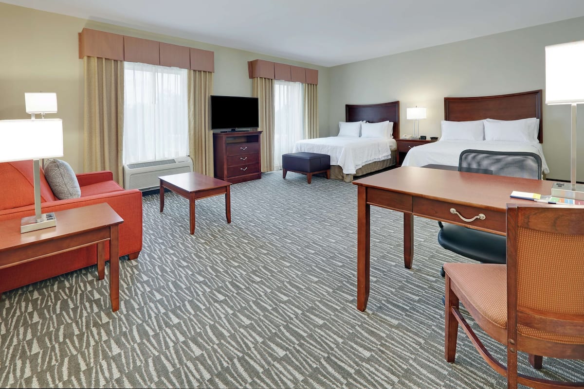 Premium bedding, pillowtop beds, in-room safe, blackout drapes
