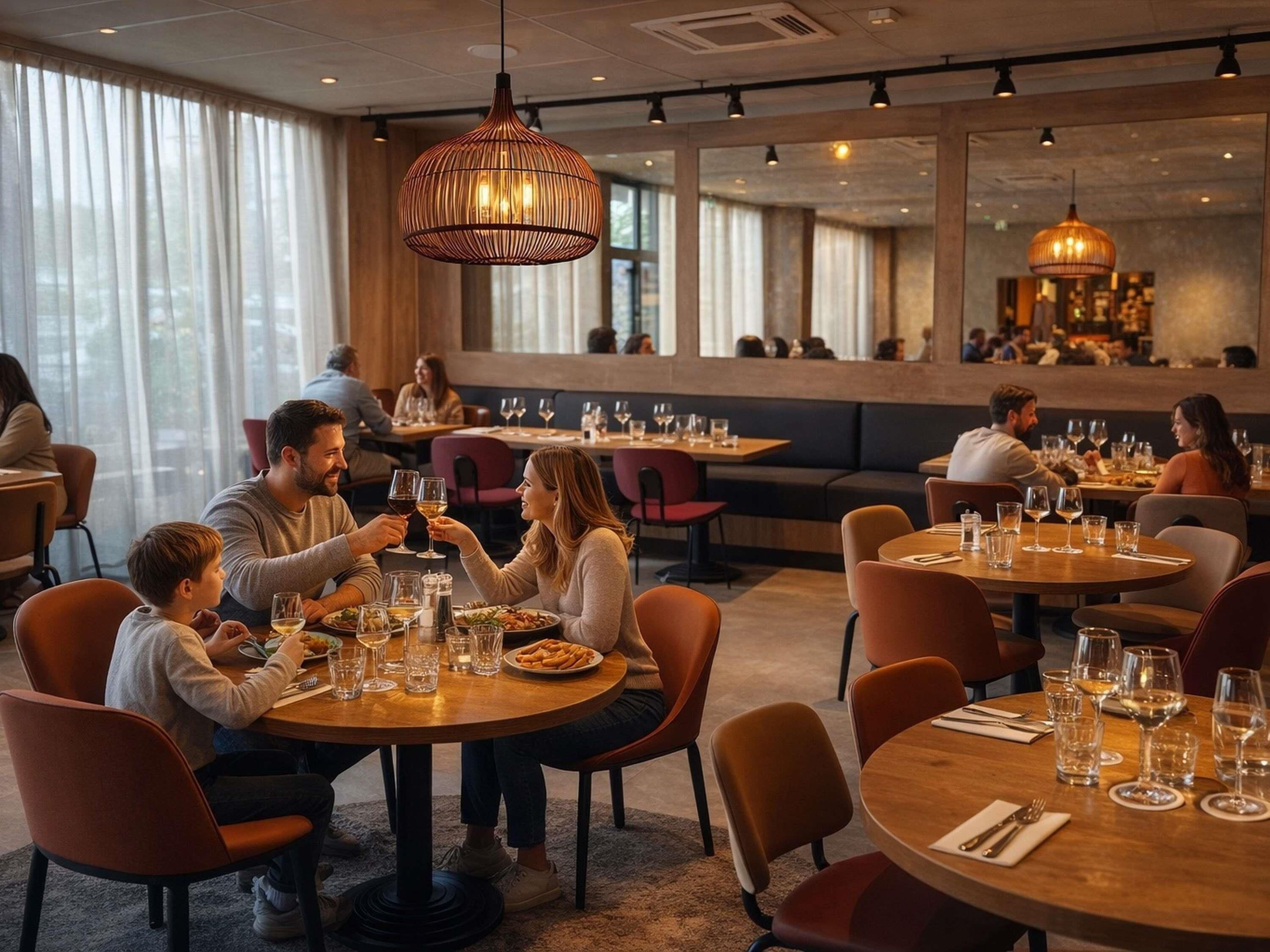 Petit déjeuner, déjeuner et dîner servis sur place