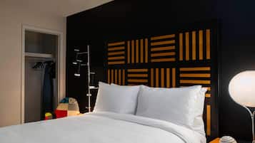 Premium bedding, down duvets, pillow-top beds, desk