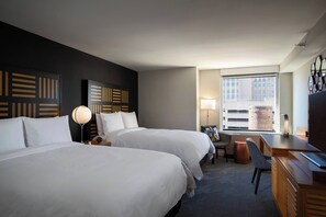 Premium bedding, down comforters, pillowtop beds, desk