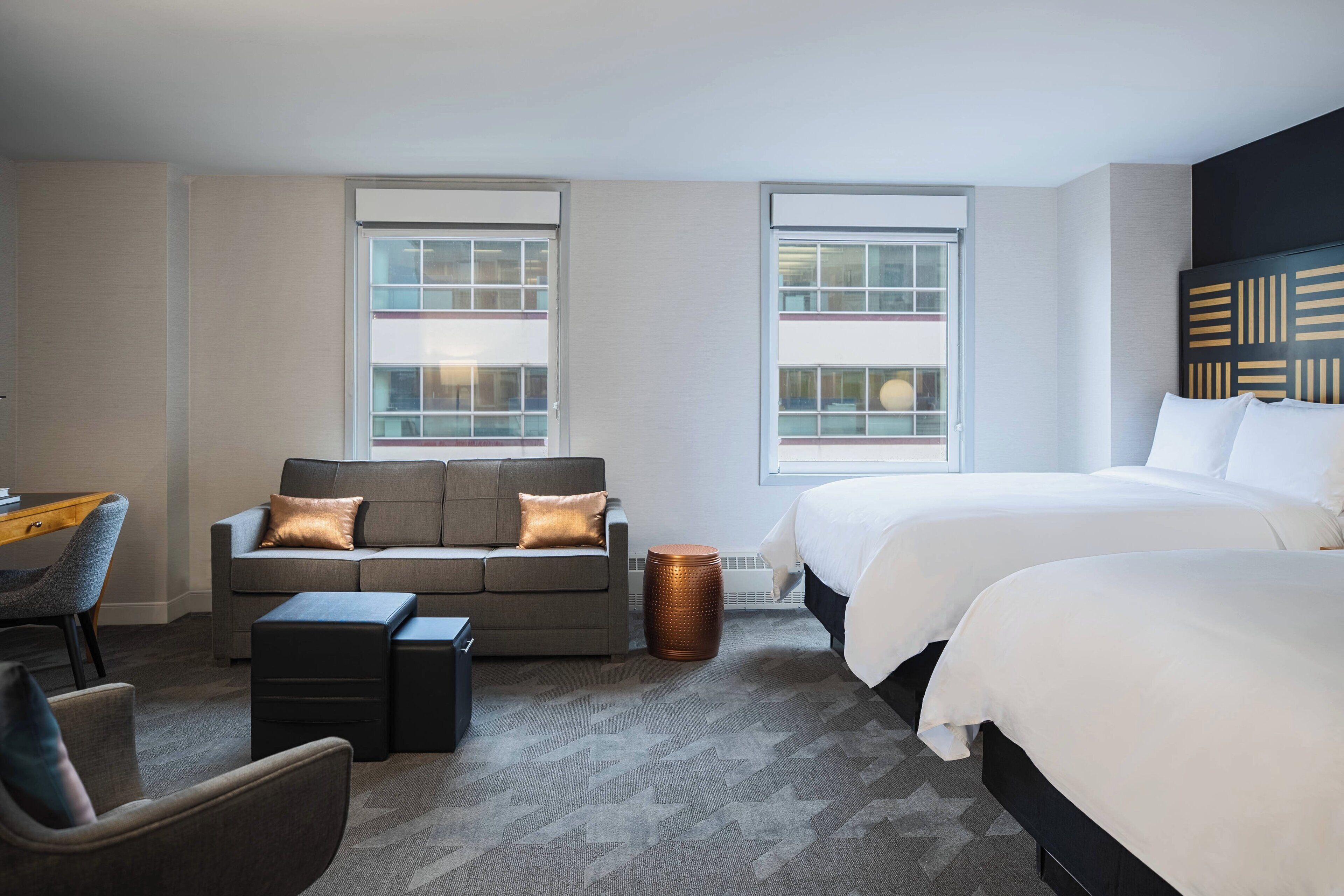 studio, 2 double beds | premium bedding, down duvets, pillow-top beds, desk