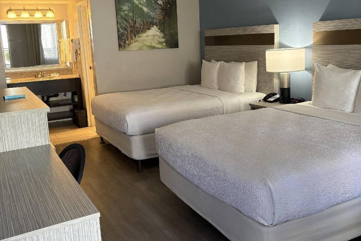 Pillowtop beds, in-room safe, blackout drapes, iron/ironing board