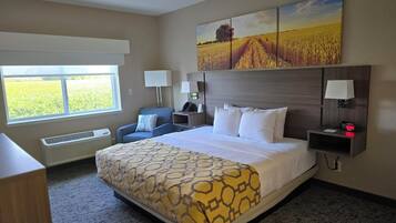 客房, 1 张特大床, 无障碍, 无烟房 | 客房内保险箱、办公桌、遮光窗帘、熨斗/熨衣板