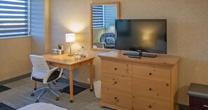 Premium bedding, pillowtop beds, laptop workspace, iron/ironing board