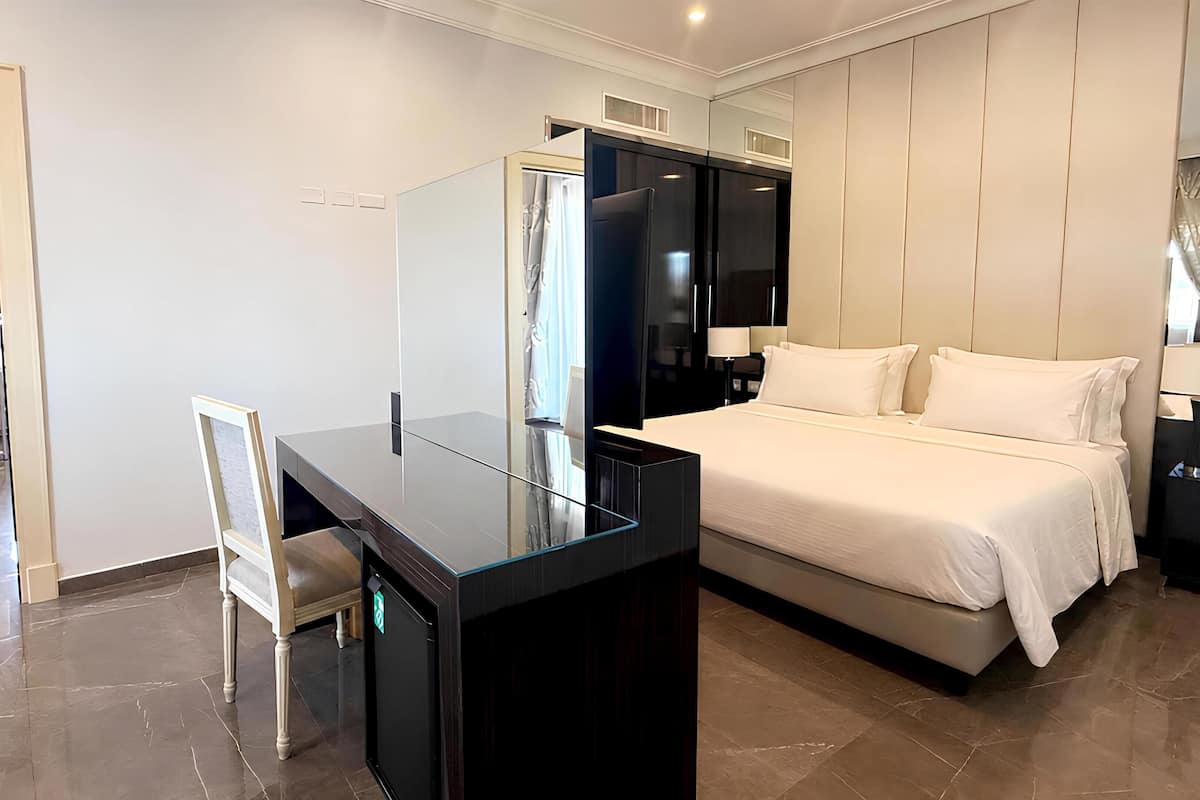 Suite présidentielle, terrasse (Square View) | Literie de qualité, couette en duvet