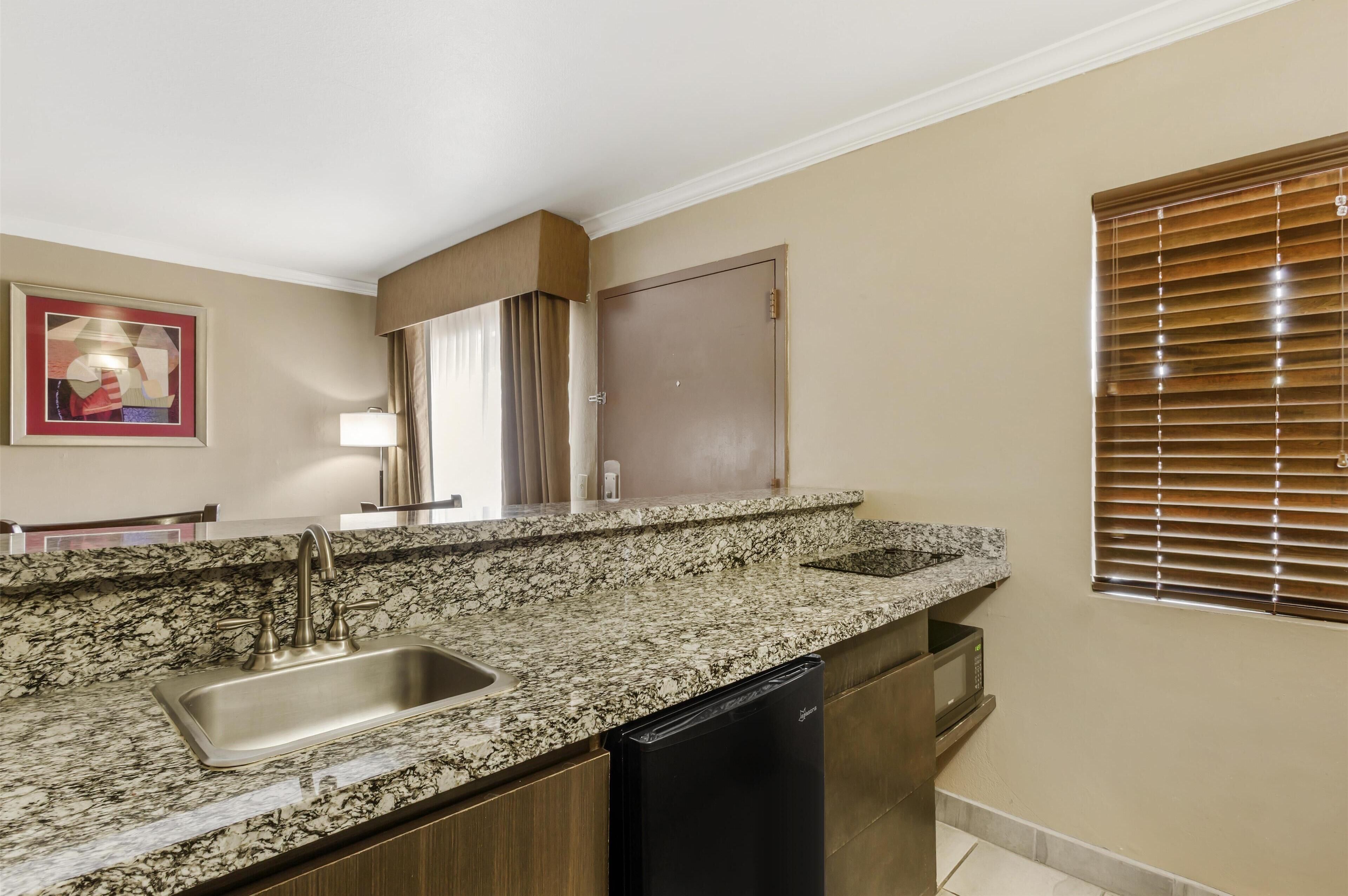 Suite, 1 King Bed, Accessible (Walk-in Shower;with Sofabed) | Pillowtop beds, in-room safe, desk, laptop workspace