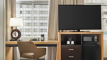 In-room safe, desk, laptop workspace, iron/ironing board