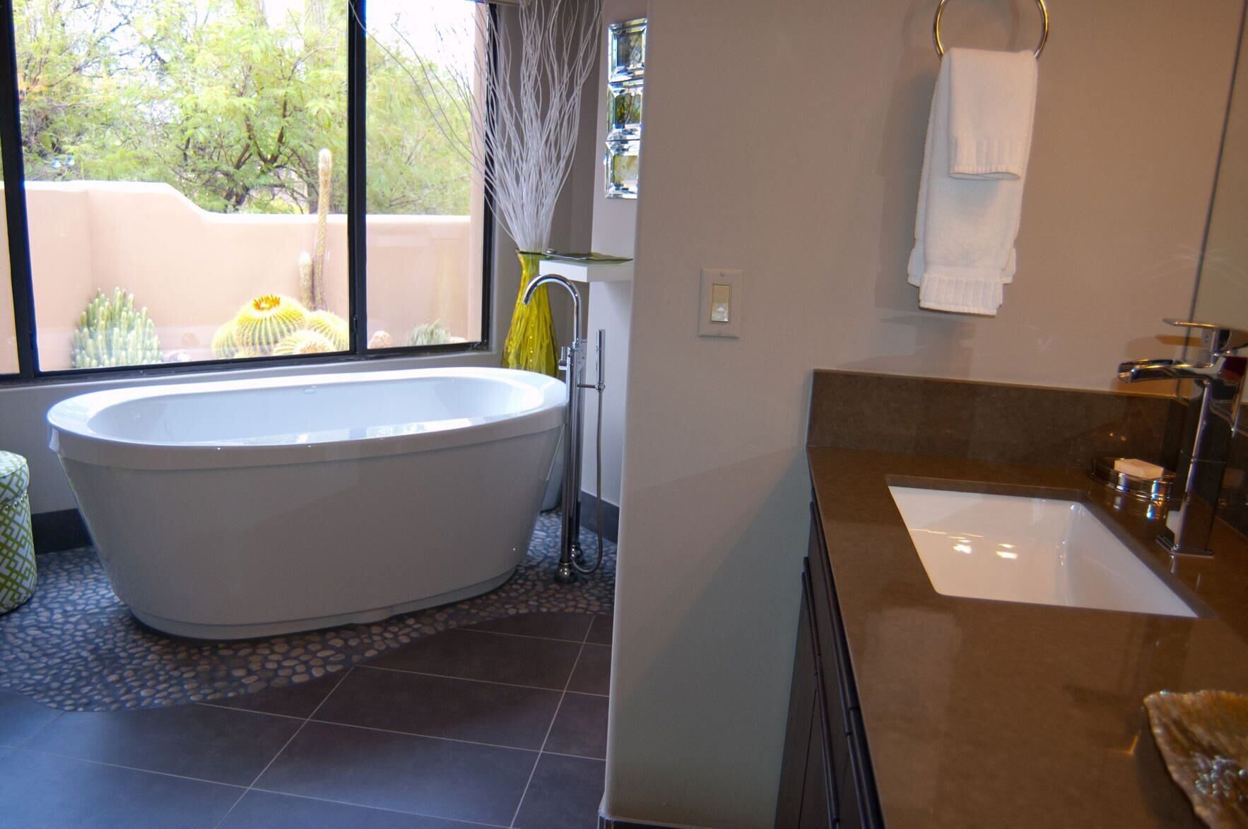 Bathroom | Designer toiletries, hair dryer, bathrobes, slippers